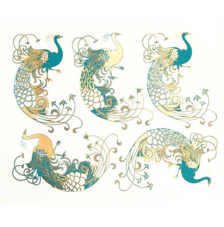 P�f�gel - Guld/Teal