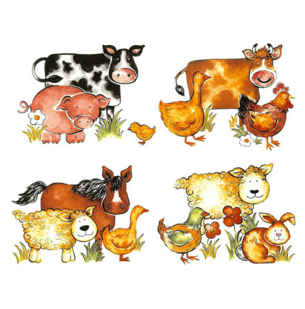 Bondg�rdsdjur - 50 mm - set av 4