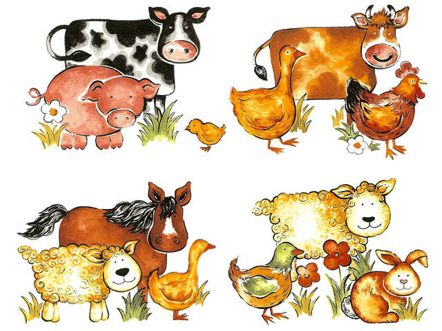 Bondg�rdsdjur - 50 mm - set av 4