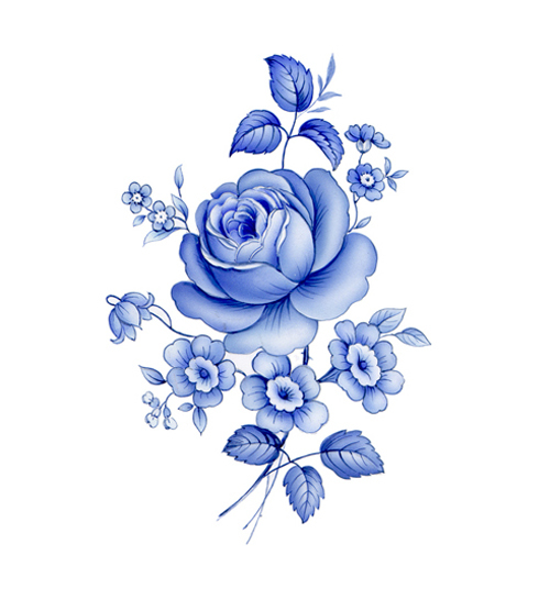 Bl� delft - 75 x 50 mm - 4 st. 