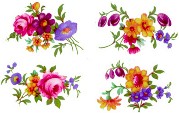 Miniblommor - Ark med 16 olika - 30 mm