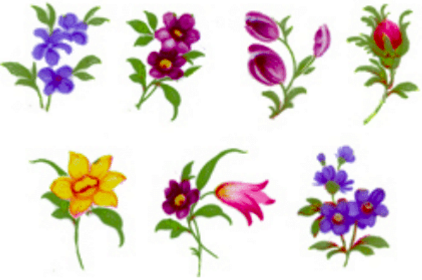 Miniblommor - ark med 35 st. - 10 mm