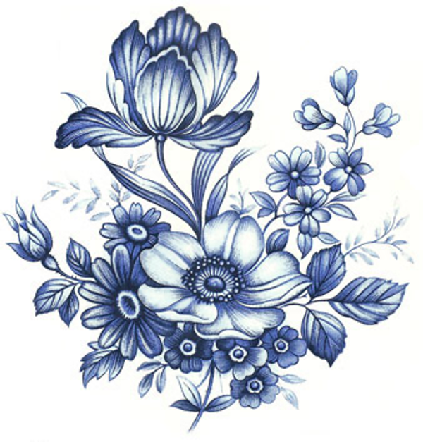 Bl� blom - 90 mm - 5 st. 