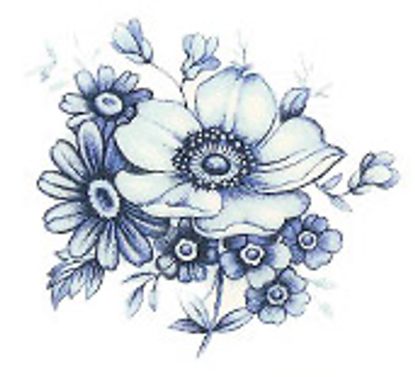 Bl� blom - 50 mm - 2 st. 