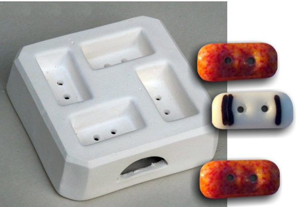 Rektangul�ra knappar -  glasform