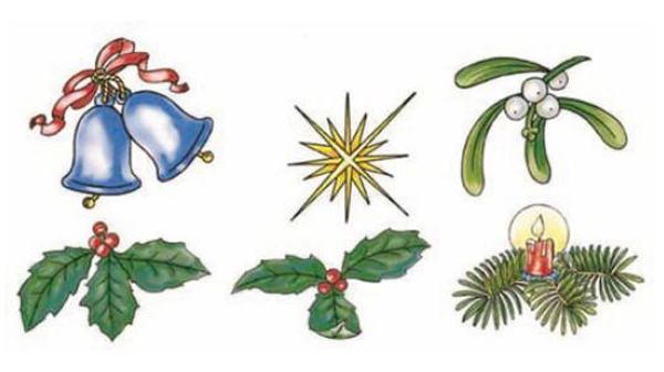 Juldekorationer 30 mm - set av 6