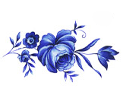 Delft bl� - 66 x 35 mm - 5 st. 