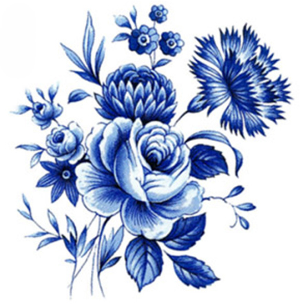 Delft bl� - 72 x 64 mm - 5 st. 