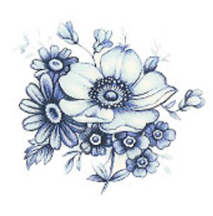 Bl� blom - 50 mm - 2 st. 