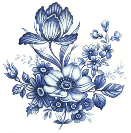 Bl� blom - 90 mm - 5 st. 