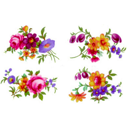 Miniblommor - Ark med 16 olika - 30 mm