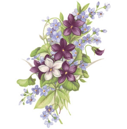 Violbukett - 55 x 110 mm - 1 st.