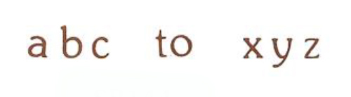 Alfabet sepia klassiskt small 88 bokst�ver - 5 mm - 1 st