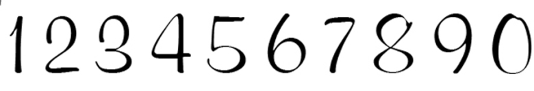 Alfabet elegant 10 siffror - 7 mm - 5 set 0-9