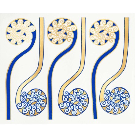 Ormbunke stiliserad - Guld/Bl�