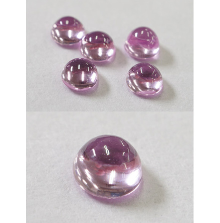 Syntetisk safir pink - 5 st.