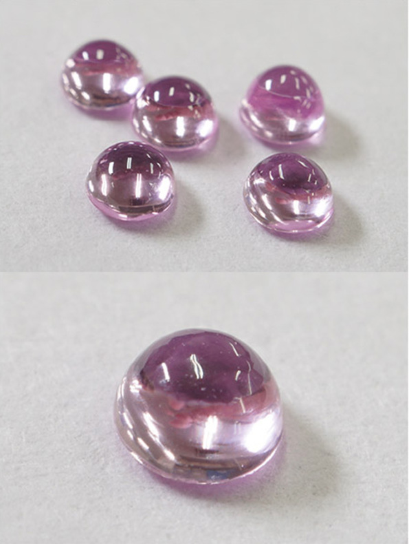Syntetisk safir pink - 5 st.