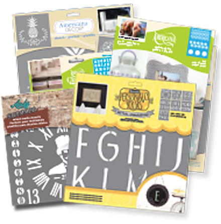 Blandade DecoArt schabloner - 5 st