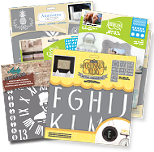 Blandade DecoArt schabloner - 5 st