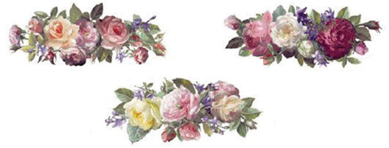 Blomster bukett 50 mm - set av 3