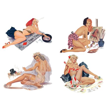 Glamour Girls - 50 mm - set av 4 st.